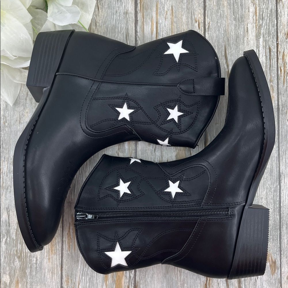 Big Girls Star Western Cowgirl Boots Shoes Size 5
